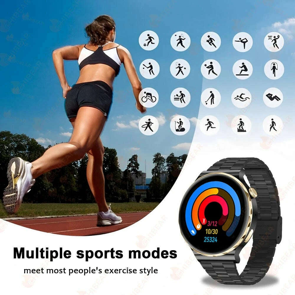 2024 New Fashion Women Smart Watch Heart Rate GPS Sport Fitness Watch Waterproof Voice Call AMOLED Smart Watch For Android IOS - KIMLUD