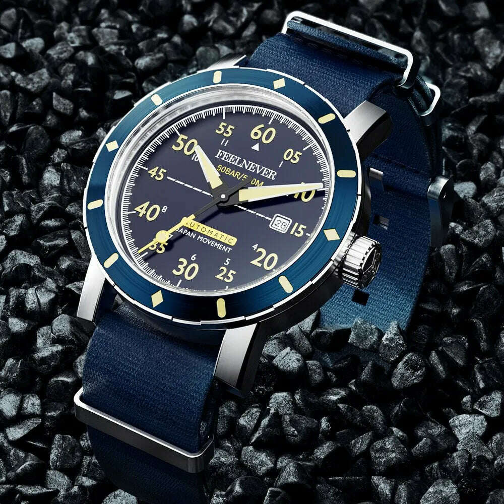 KIMLUD, 2024 New Men Watch Automatic Mechanical Wristwatch Sapphire Diver Watch 500M Waterproof Diving Sports Watches Men Reloj Hombre, KIMLUD Womens Clothes