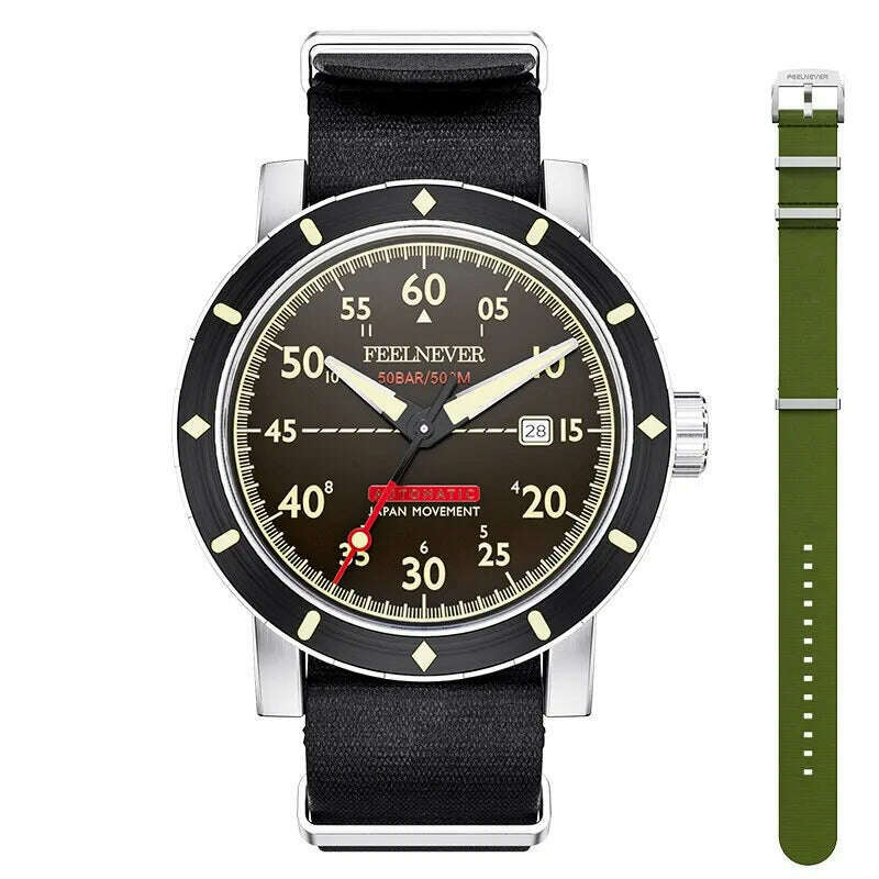 KIMLUD, 2024 New Men Watch Automatic Mechanical Wristwatch Sapphire Diver Watch 500M Waterproof Diving Sports Watches Men Reloj Hombre, KIMLUD Womens Clothes