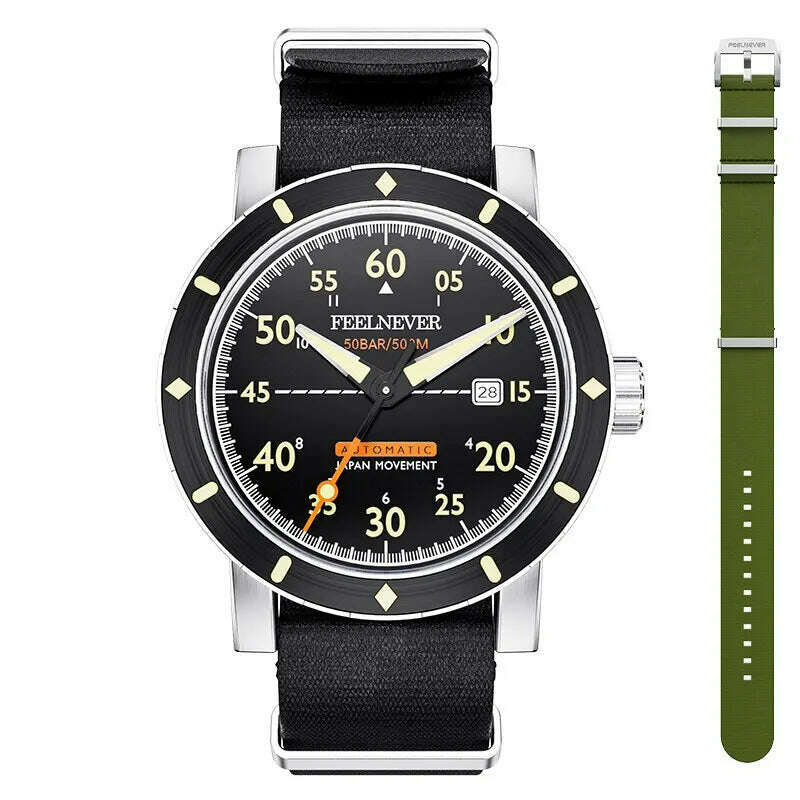 KIMLUD, 2024 New Men Watch Automatic Mechanical Wristwatch Sapphire Diver Watch 500M Waterproof Diving Sports Watches Men Reloj Hombre, KIMLUD Womens Clothes