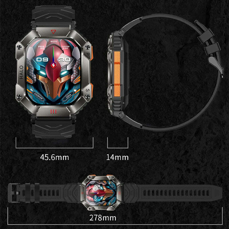 2024 New Men's Smart Watch Compass GPS Movement Track Smartwatch 650 mAh Large Battery Durable Military Smart Watches for Men - KIMLUD