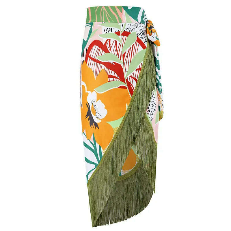KIMLUD, 2024 New One Piece Swimsuit with Skirt Women Cover Up Swimwear Female Beachwear Dress Brazilian Beach Bathing Suit, KIMLUD Womens Clothes