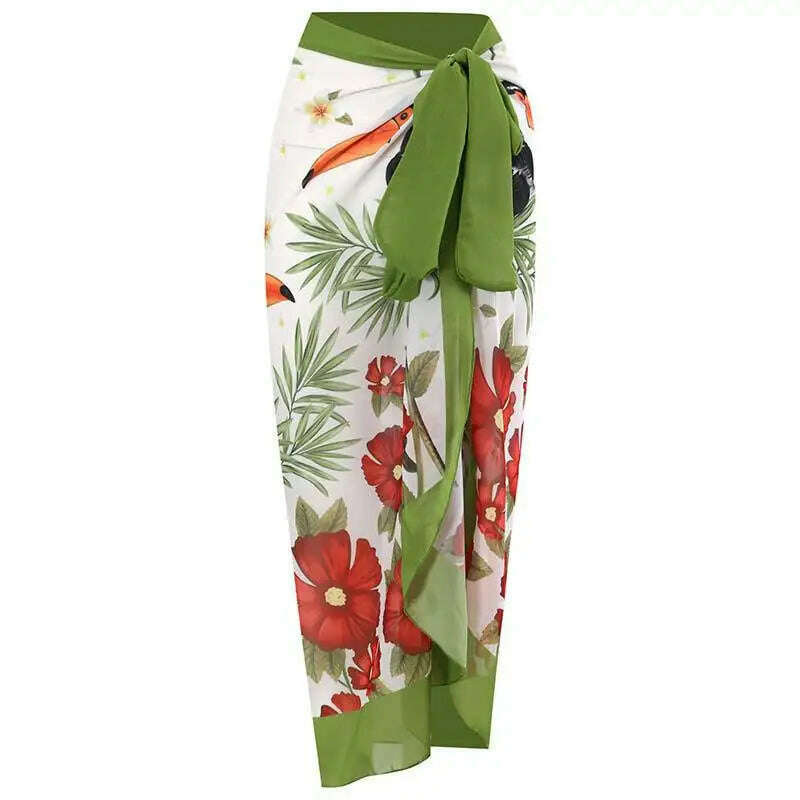 KIMLUD, 2024 New One Piece Swimsuit with Skirt Women Cover Up Swimwear Female Beachwear Dress Brazilian Beach Bathing Suit, KIMLUD Womens Clothes