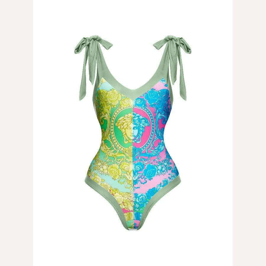 KIMLUD, 2024 New One Piece Swimsuit with Skirt Women Cover Up Swimwear Female Beachwear Dress Brazilian Beach Bathing Suit, KIMLUD Womens Clothes