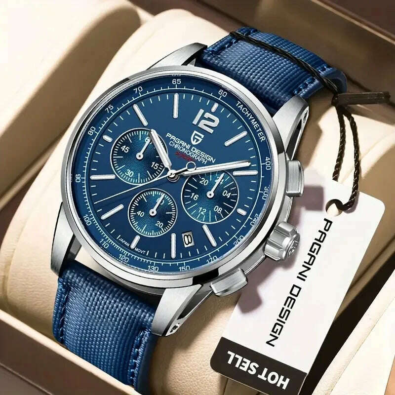 KIMLUD, 2024 New PAGANI DESIGN 41MM Multifunctional Men's Quartz Watch VK63 Sapphire Glass Chronograph 10Bar Waterproof Luminous Watch, KIMLUD Womens Clothes