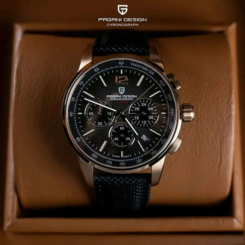 KIMLUD, 2024 New PAGANI DESIGN 41MM Multifunctional Men's Quartz Watch VK63 Sapphire Glass Chronograph 10Bar Waterproof Luminous Watch, KIMLUD Womens Clothes