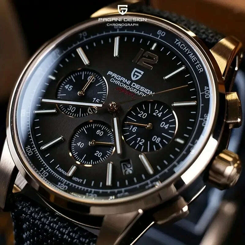 KIMLUD, 2024 New PAGANI DESIGN 41MM Multifunctional Men's Quartz Watch VK63 Sapphire Glass Chronograph 10Bar Waterproof Luminous Watch, KIMLUD Womens Clothes