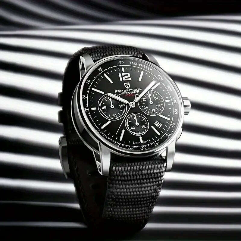 KIMLUD, 2024 New PAGANI DESIGN 41MM Multifunctional Men's Quartz Watch VK63 Sapphire Glass Chronograph 10Bar Waterproof Luminous Watch, KIMLUD Womens Clothes