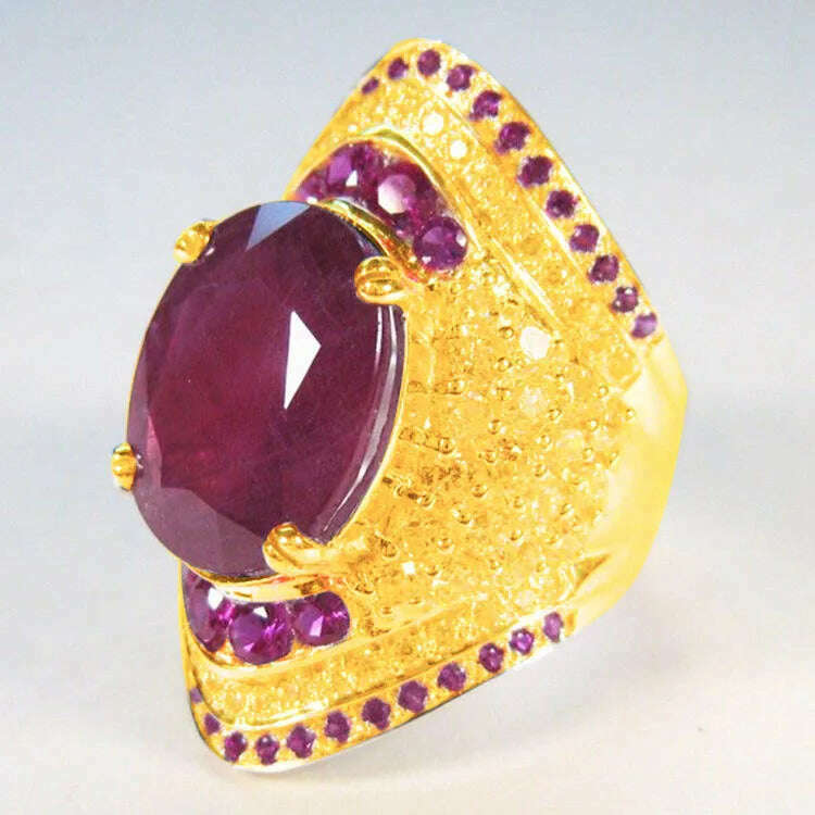 KIMLUD, 2024 New Red Corundum Ring Women's Super Large Zircon Light Luxury Fashion Party Jewelry Dove Egg Shiny Wholesale, 8 / CR213 2, KIMLUD APPAREL - Womens Clothes