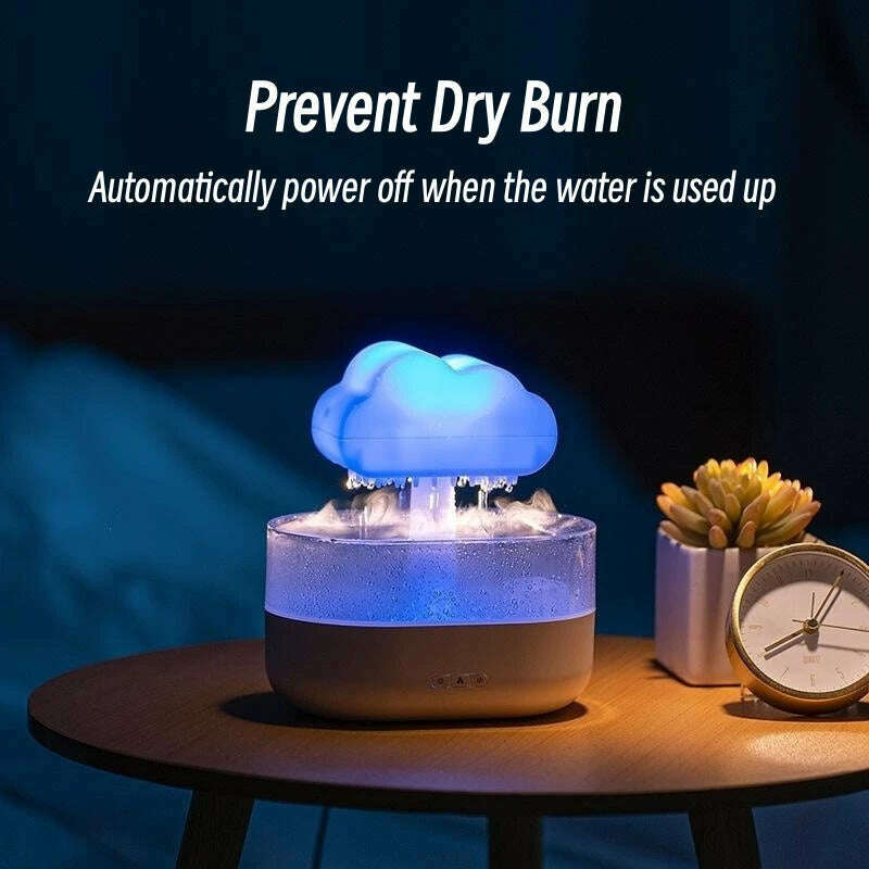 KIMLUD, 2024 Rain Cloud Night Light Humidifier With Raining Water Drop Sound And 7 Color Led Light Essential Oil Diffuser Aromatherapy, KIMLUD Womens Clothes