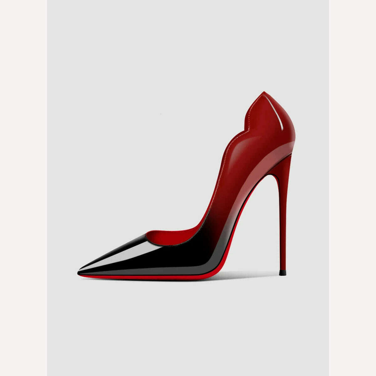 KIMLUD, 2024 Spring/Summer 12cm Ultra High Heels, Women's Slender Heels, Elegant Charm, Sharp Head, Sexy Large Red Sole Single Shoes, KIMLUD Womens Clothes