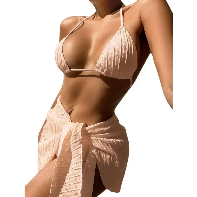 2024 Swimsuit Women Bikini Set Sexy Fashion Sling Bikinis Bandage Swimwear Sand Triangle Biquini Summer Swimsuit - KIMLUD