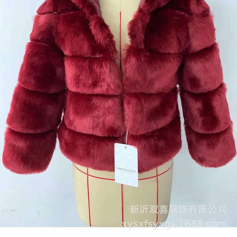 2024 winter Fashion thickened short faux fur women Trend Artificial Fur Solid Loose Short Coat Female Vintage Chic Elegant - KIMLUD