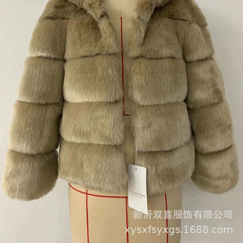 2024 winter Fashion thickened short faux fur women Trend Artificial Fur Solid Loose Short Coat Female Vintage Chic Elegant - KIMLUD