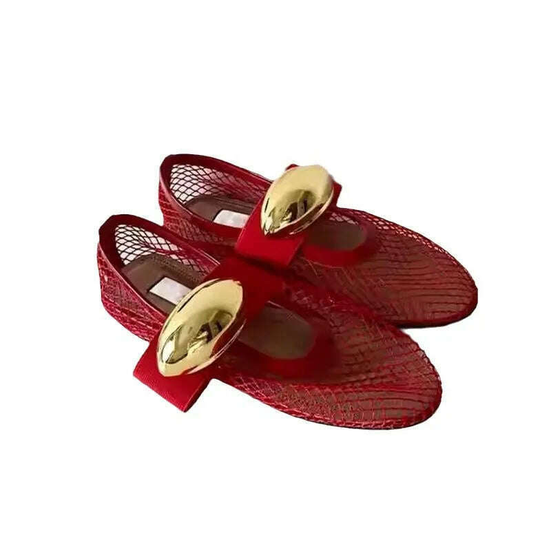 KIMLUD, 2024 Women Lazy Loafers Round Toe Single Shoes Spring Autumn Comfortable Flat Shoes Transparency Mesh Gauze Shallow Casual Shoes, KIMLUD Womens Clothes