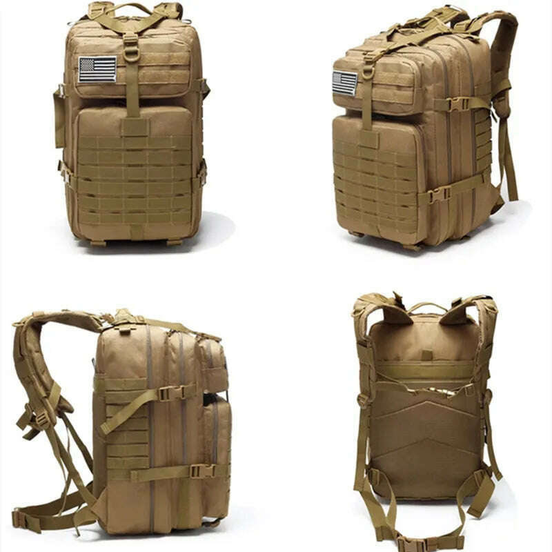 KIMLUD, 2025 New Backpack Outdoor Leisure 50 Liter Large Capacity Backpack Hiking Camping Hunting Backpacks, BROWN, KIMLUD APPAREL - Womens Clothes