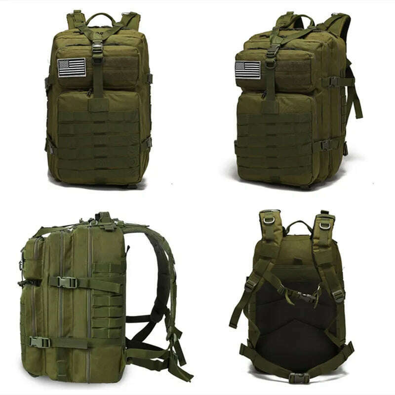 KIMLUD, 2025 New Backpack Outdoor Leisure 50 Liter Large Capacity Backpack Hiking Camping Hunting Backpacks, GREEN, KIMLUD APPAREL - Womens Clothes