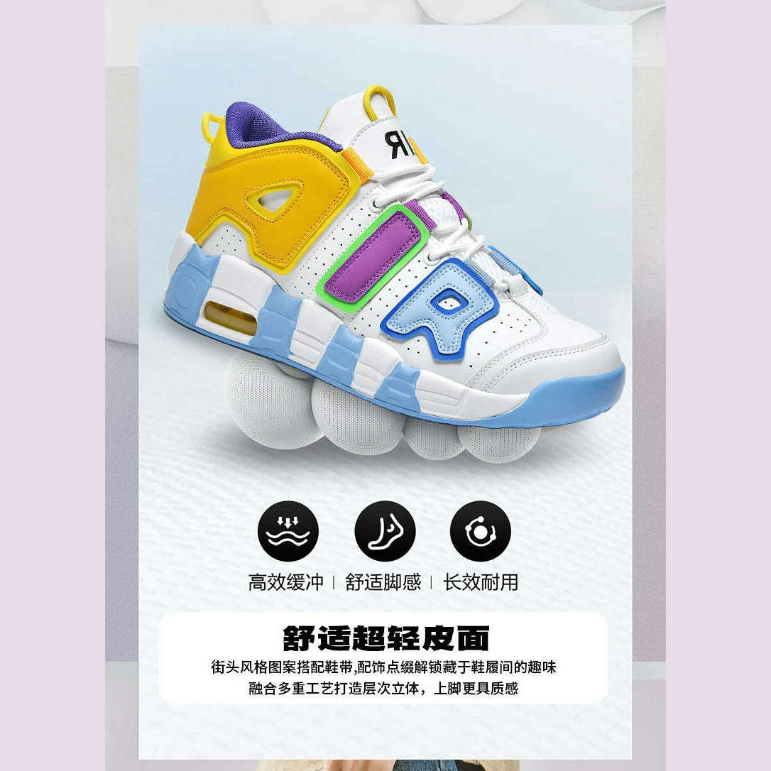 KIMLUD, 2025 Spring New Cushioned Anti-Shock Basketball Shoes for Teenagers, Student Anti-Slip Wear-Resistant Thick Sole Sports Shoes, KIMLUD Womens Clothes