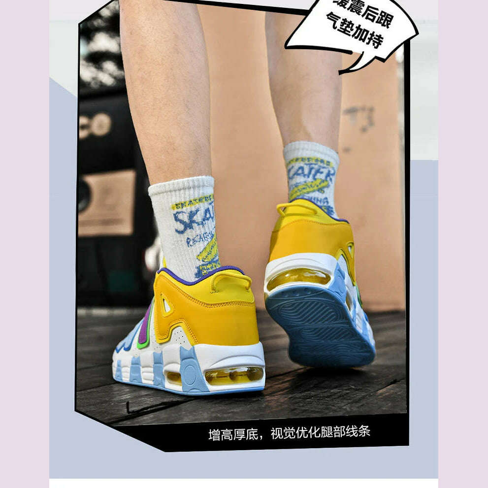 KIMLUD, 2025 Spring New Cushioned Anti-Shock Basketball Shoes for Teenagers, Student Anti-Slip Wear-Resistant Thick Sole Sports Shoes, KIMLUD Womens Clothes