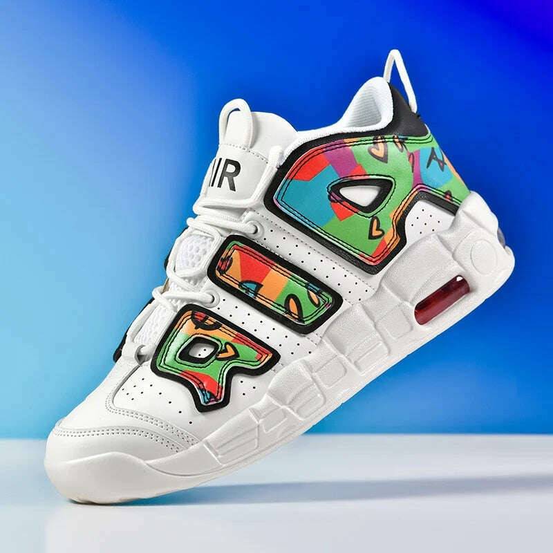 KIMLUD, 2025 Spring New Cushioned Anti-Shock Basketball Shoes for Teenagers, Student Anti-Slip Wear-Resistant Thick Sole Sports Shoes, 913-caisetuya / 36, KIMLUD APPAREL - Womens Clothes