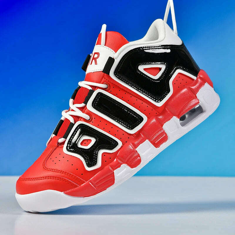 KIMLUD, 2025 Spring New Cushioned Anti-Shock Basketball Shoes for Teenagers, Student Anti-Slip Wear-Resistant Thick Sole Sports Shoes, 913-hongse / 39, KIMLUD APPAREL - Womens Clothes
