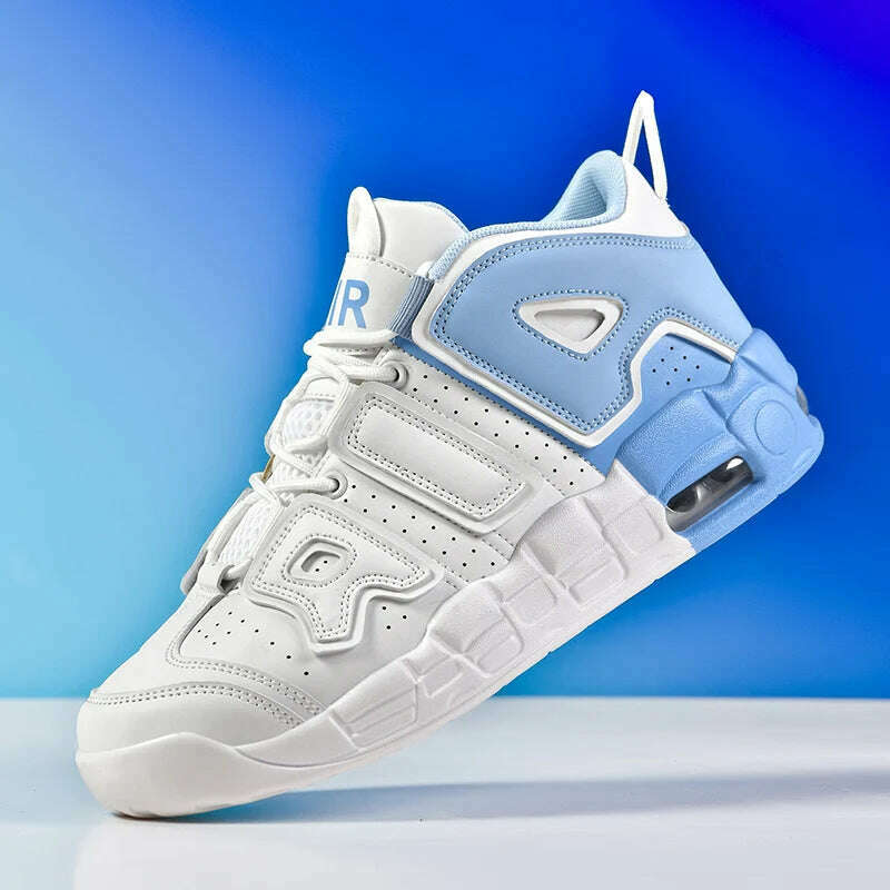 KIMLUD, 2025 Spring New Cushioned Anti-Shock Basketball Shoes for Teenagers, Student Anti-Slip Wear-Resistant Thick Sole Sports Shoes, 913-bailan / 37, KIMLUD APPAREL - Womens Clothes