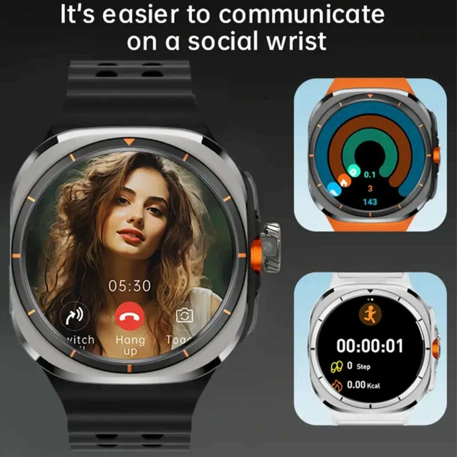 KIMLUD, 2025New U8 Ultra AMOLED Android 9.0 Smart Watch Men Women Galaxy Watch 7 Ultra 4G 5G SIM Card WiFi GPS NFC Camera Sport Watches, KIMLUD Womens Clothes