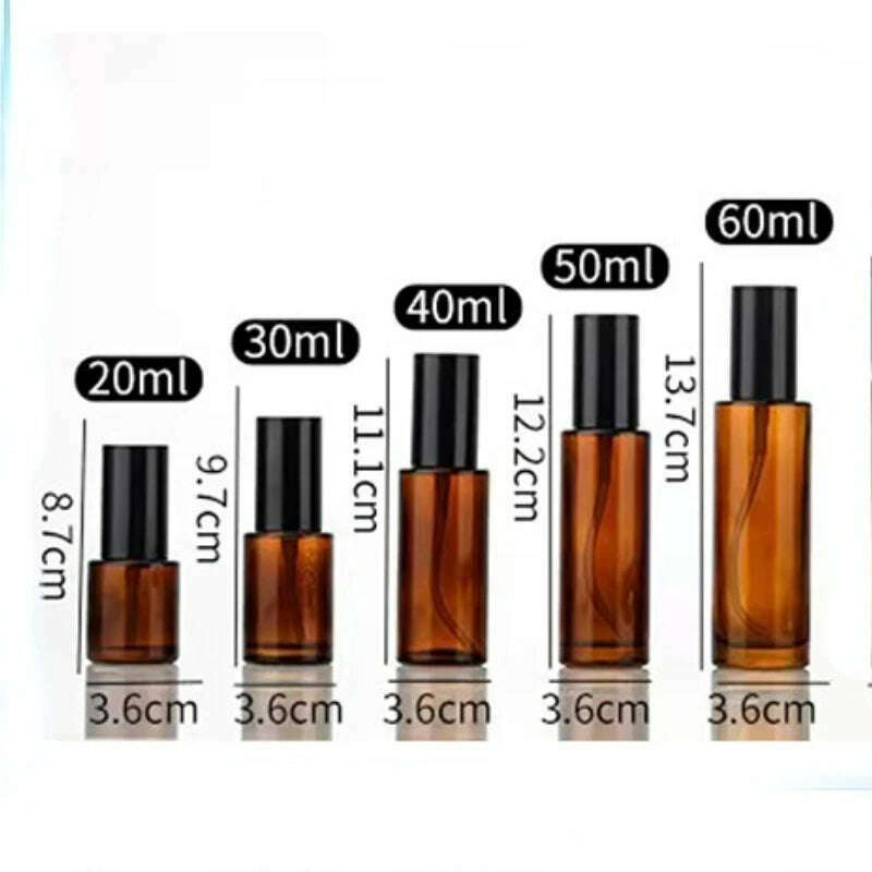 20/30/40/50/60ML Spray Bottle Beauty Empty Amber Glass Bottles Mist Spray Container Lotion Refillable Travel Bottle - KIMLUD