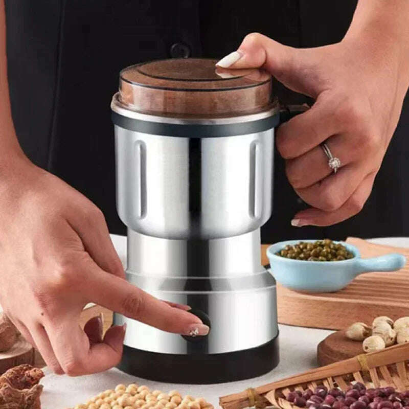 KIMLUD, 220V Multifunction Coffee Grinder Stainless Steel Blade Electric Herbs Beans Mill Spices Nuts Grains Cafe Bean Grinding Machine, KIMLUD Womens Clothes