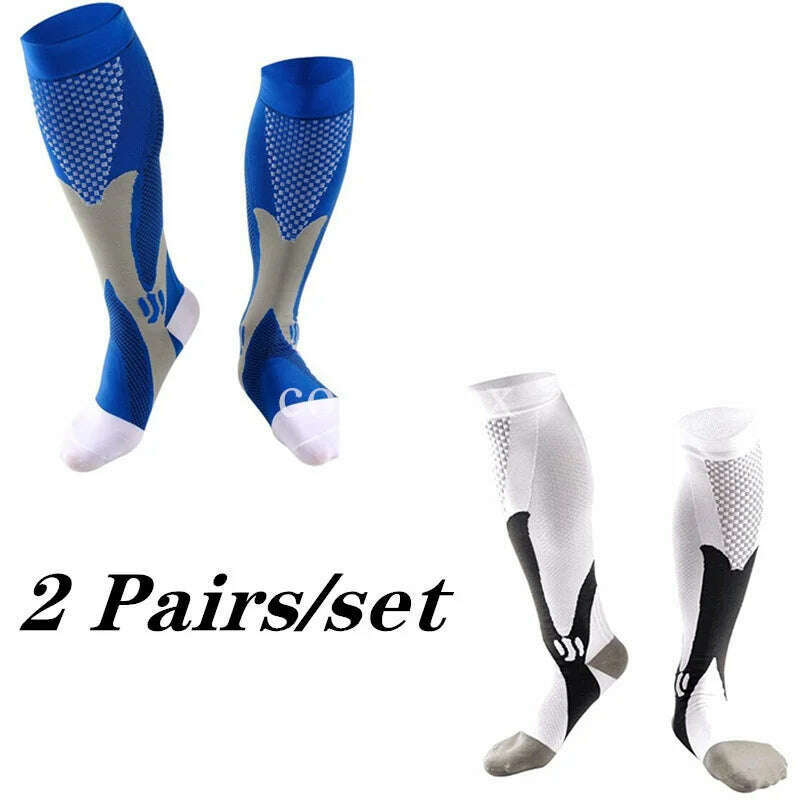 2/3/4 Pairs Compression Socks Knee High Sports Socks Medical Nursing Stockings Varicose Veins Socks Outdoor Cycling Socks - KIMLUD
