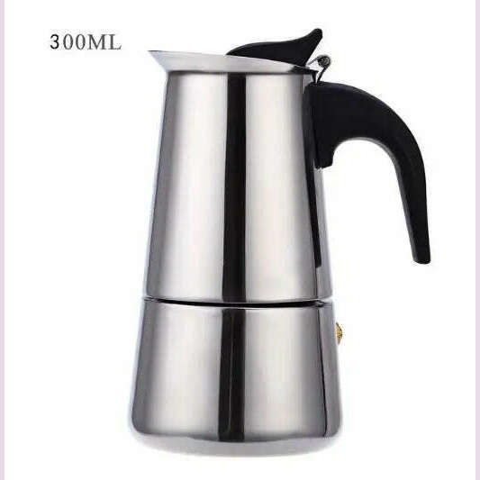 KIMLUD, 2/4/6/9 Cups Coffee Pot Stainless Steel Mocha Espresso Latte Stovetop Filter Moka Coffee Maker Coffee Pot for Kitchen WF1111, 300ML, KIMLUD APPAREL - Womens Clothes
