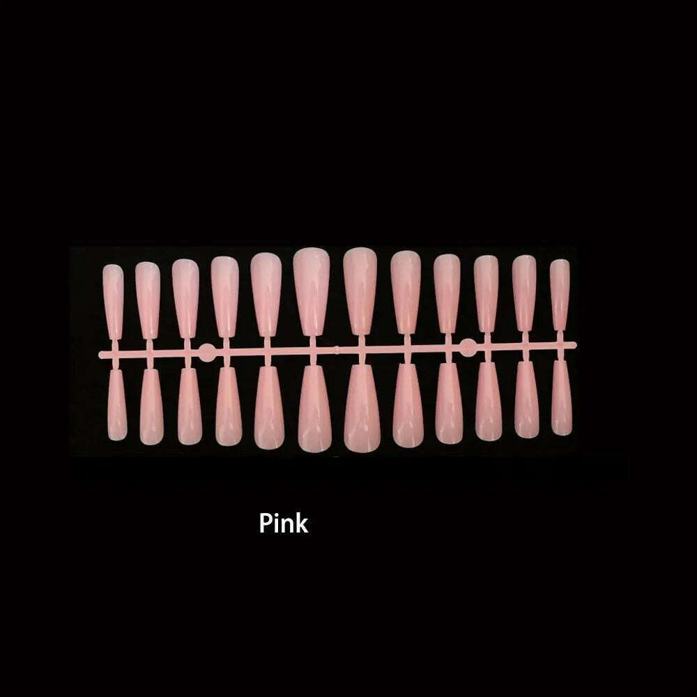 24pcs Cat's Eye Fake Nails Valentine's Day Square Head French Ballet Nail Press on Nails Waterproof Faux Fingernails - KIMLUD