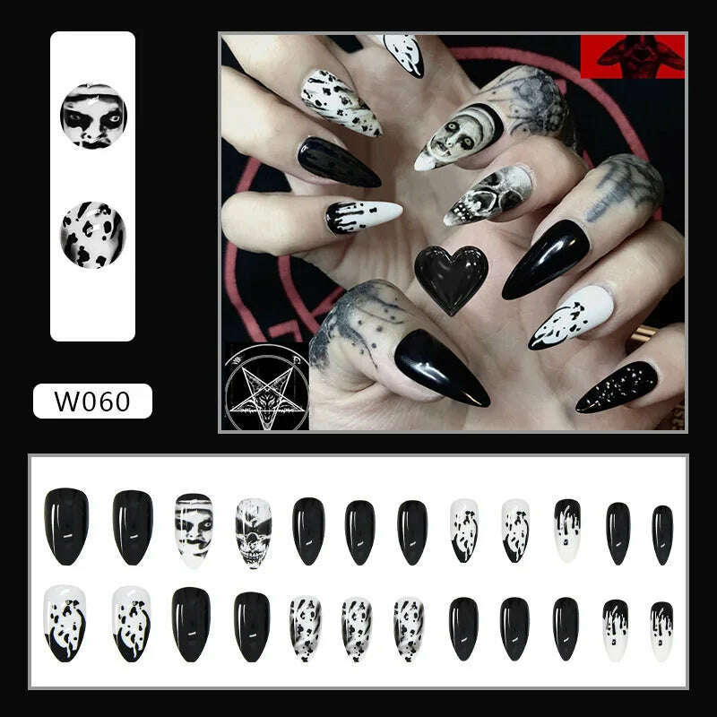 24pcs/Box Ballerina Nail Tip Purple with Design Manicure Patches Fresh Floral Almond False Nails Press on Med Nails Detachable - KIMLUD