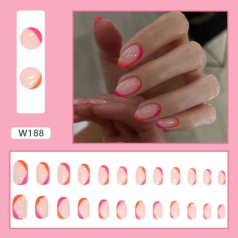 24pcs/Box Ballerina Nail Tip Purple with Design Manicure Patches Fresh Floral Almond False Nails Press on Med Nails Detachable - KIMLUD