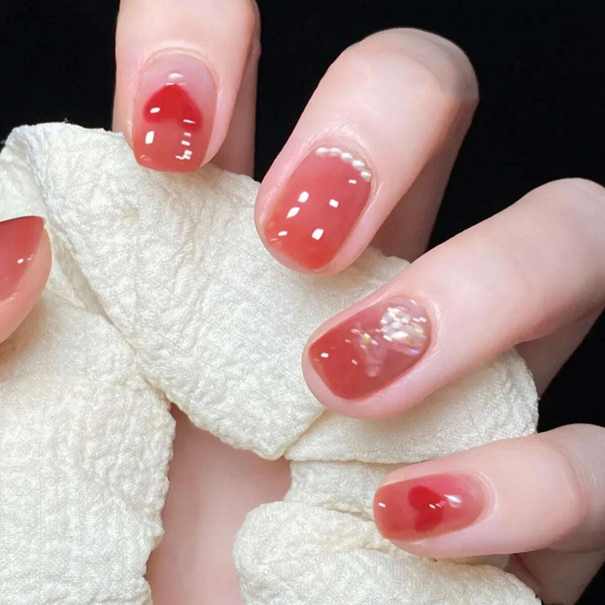 24Pcs/Set Nail Art Fake Nails with Diamonds Pink Silver Glitter Wearing Reusable False Nails Long Ballerina Press on Nail Tips - KIMLUD