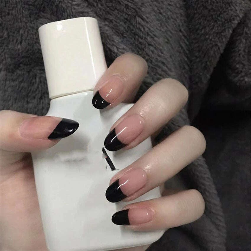 24Ps/Set Square Head Coffin Wearing False Nails Art Pink Matte French Fake Nails Leopard Artificial Acrylic White Press on Nails - KIMLUD