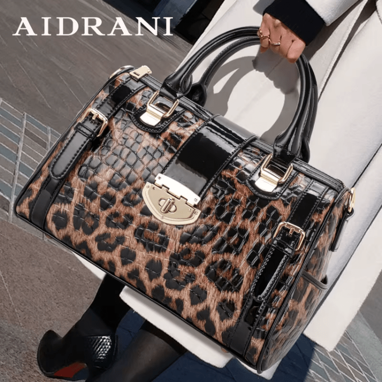 KIMLUD, Aidrani A Trendy Leopard Print WOMEN'S Handbag Made of Glossy Material Waterproof and Scratch Resistant Technology and High-qua, KIMLUD Womens Clothes