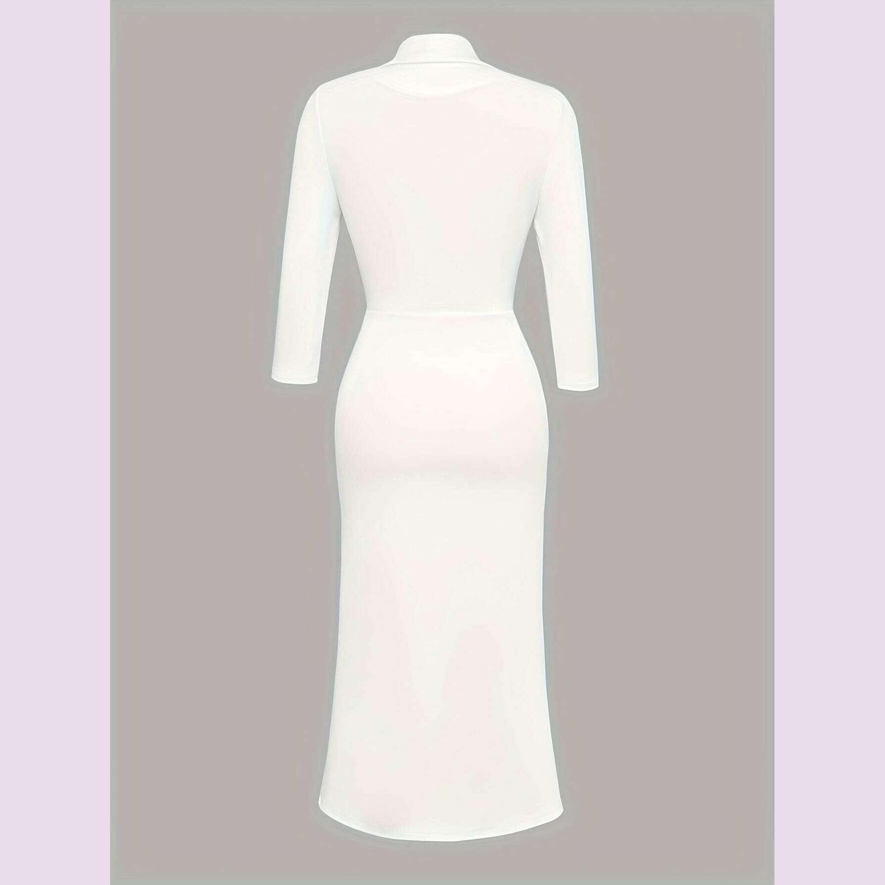 elegant-womens-bodycon-dress---long-sleeve-v-neck-with-belt-high-low-hem-stretchy-polyester-blend-solid-color-perfect-for-all-seasons-versatile-fashion-belted-waist-dress-glossy-texturekimlud-womens-fashion-34625513