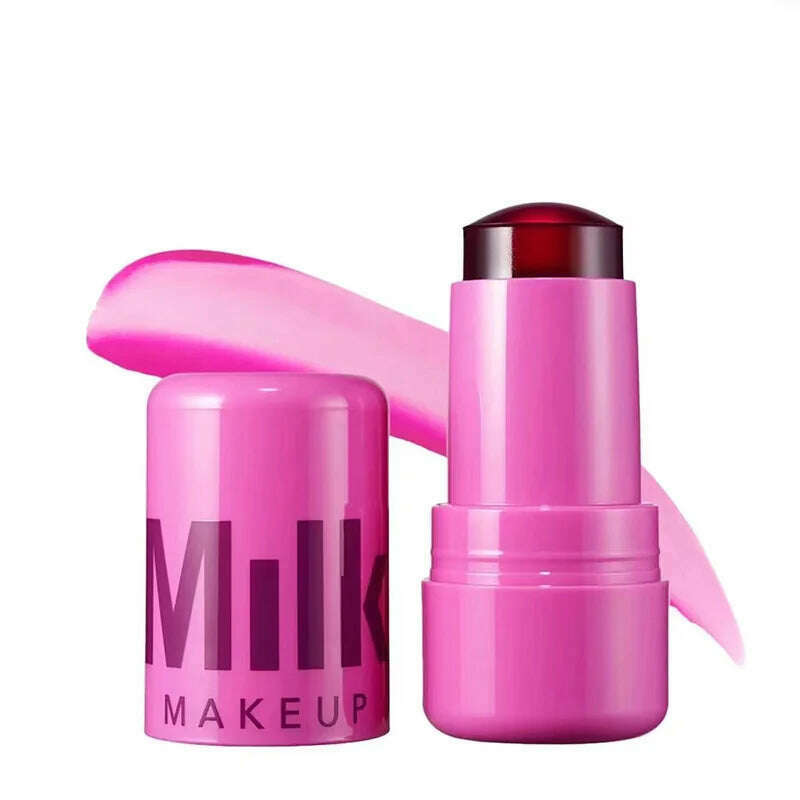 KIMLUD, 3-in-1 Milk Jelly Blush Stick Facial Cheek Stick Moisturizing Flash Lip Gloss Makeup Eye Face Rouge Lasting Brightens Original, 4BURST, KIMLUD Womens Clothes
