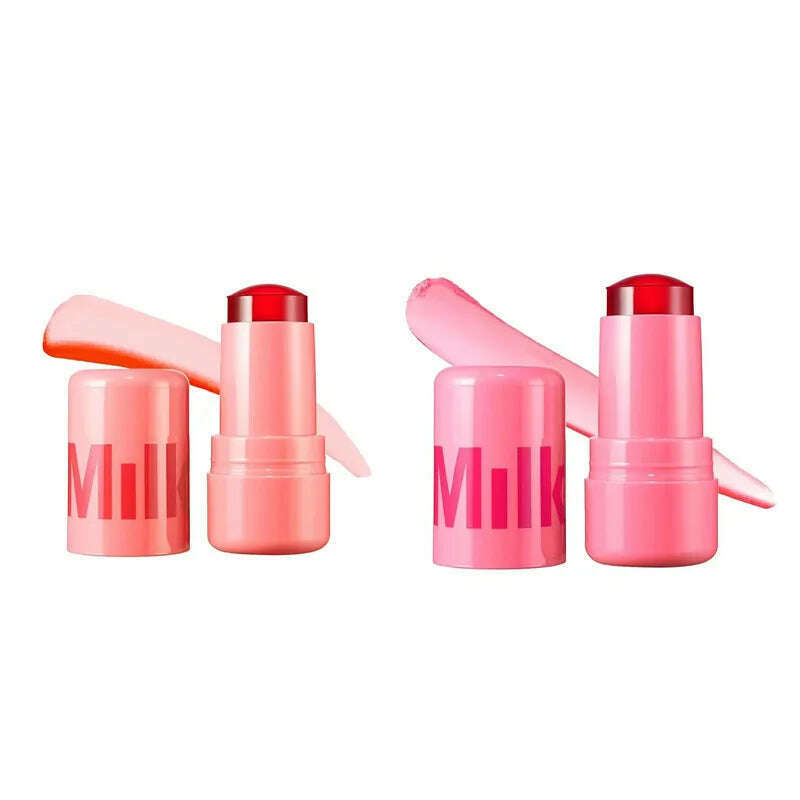 KIMLUD, 3-in-1 Milk Jelly Blush Stick Facial Cheek Stick Moisturizing Flash Lip Gloss Makeup Eye Face Rouge Lasting Brightens Original, 1SPRITZ and 2CHILL, KIMLUD Womens Clothes