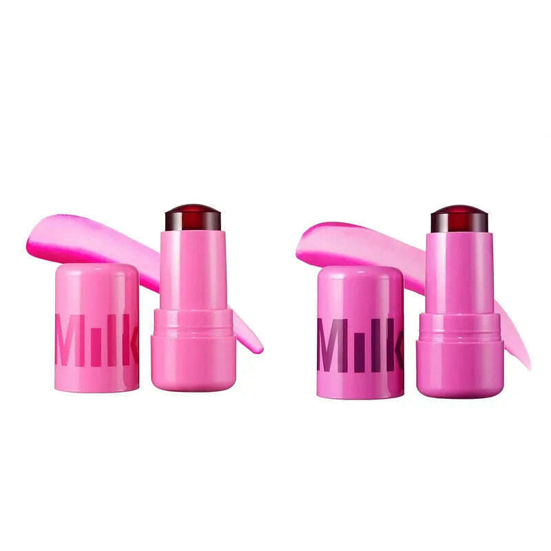 KIMLUD, 3-in-1 Milk Jelly Blush Stick Facial Cheek Stick Moisturizing Flash Lip Gloss Makeup Eye Face Rouge Lasting Brightens Original, 4BURST and 3SPLASH, KIMLUD Womens Clothes