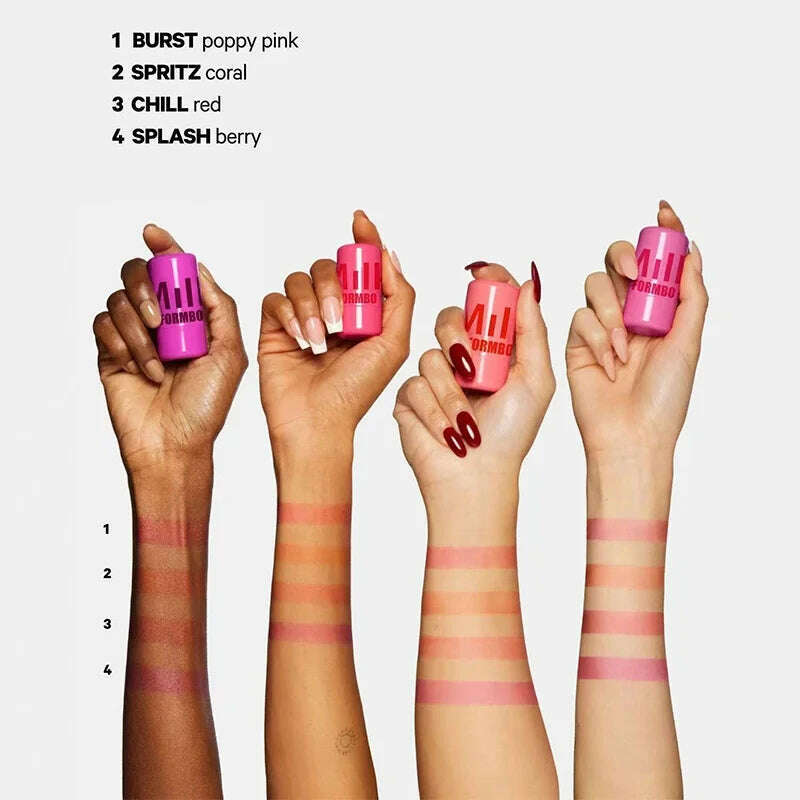 KIMLUD, 3-in-1 Milk Jelly Tint Facial Blusher Wand Moisturized Long Lasting Matte Rouge Cheek Contour Lipstick Sticker Beauty Makeup, KIMLUD Womens Clothes