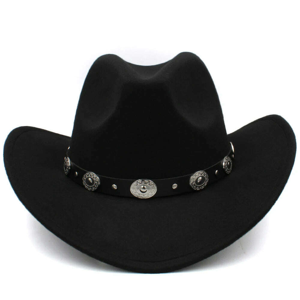 KIMLUD, 3 Sizes Parent-child Men Women Kids Western Cowboy Hats Wide Brim Panama Sunhats Fedora Caps Trilby Jazz Sombrero Travel Party, KIMLUD Womens Clothes