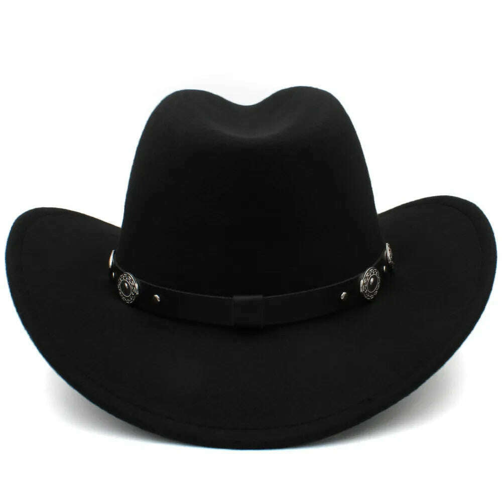 KIMLUD, 3 Sizes Parent-child Men Women Kids Western Cowboy Hats Wide Brim Panama Sunhats Fedora Caps Trilby Jazz Sombrero Travel Party, KIMLUD Womens Clothes