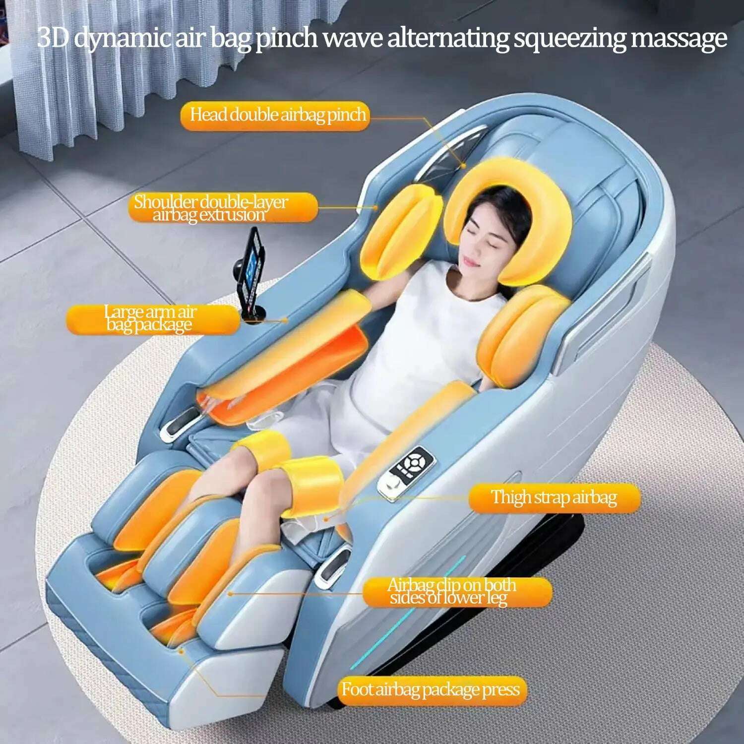 3 Year Warranty UKLife 4D SL-Track Full Body Air Bag Zero Gravity Luxury Electric Massager Chairs For Office Massage Sofa - KIMLUD