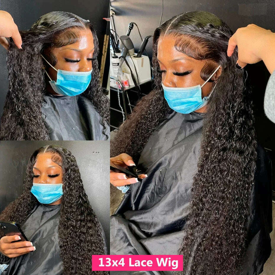 KIMLUD, 30 inch Deep Wave Curly Lace Frontal Wigs 13x4 13x6 Deep Curly Lace Frontal Wig 4x4 closure Human Hair Wigs For Women Brazilian, KIMLUD Womens Clothes