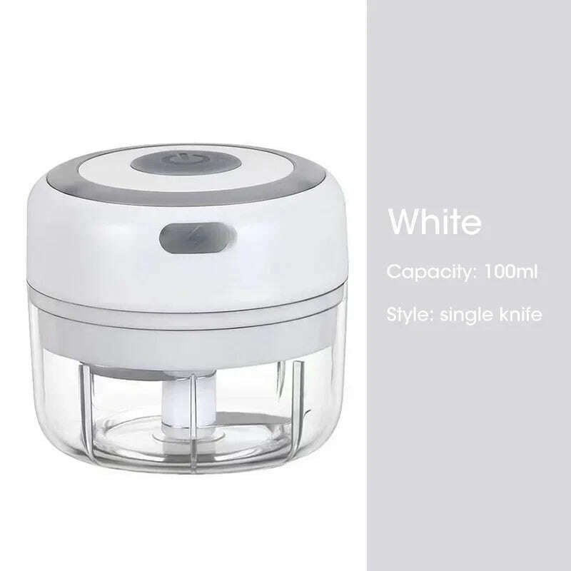 KIMLUD, 300ML Electric Garlic Chopper USB Charging Food Vegetable Meat Crusher Stainless Steel Mini Chili Garlic Masher Kitchen Gadgets, Package 1, KIMLUD APPAREL - Womens Clothes
