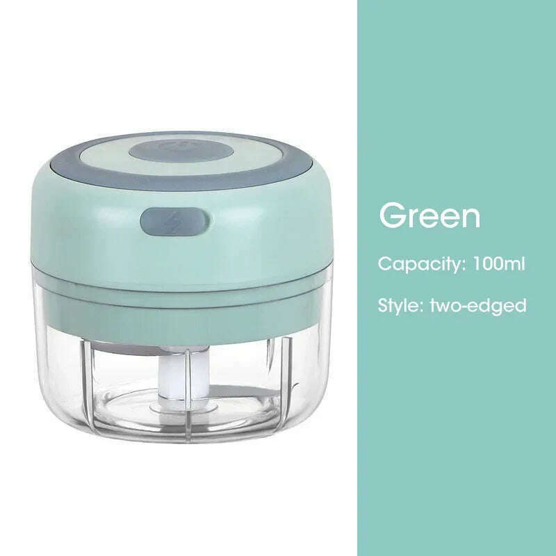 KIMLUD, 300ML Electric Garlic Chopper USB Charging Food Vegetable Meat Crusher Stainless Steel Mini Chili Garlic Masher Kitchen Gadgets, Package 2, KIMLUD APPAREL - Womens Clothes