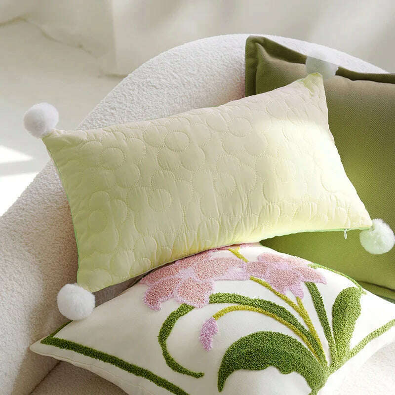 30X50/45X45CM Green Flying Bird Throw Pillow Cover Light Luxury Stamping Waist Cushion Cover Decor Home Decorative Pillowcase - KIMLUD