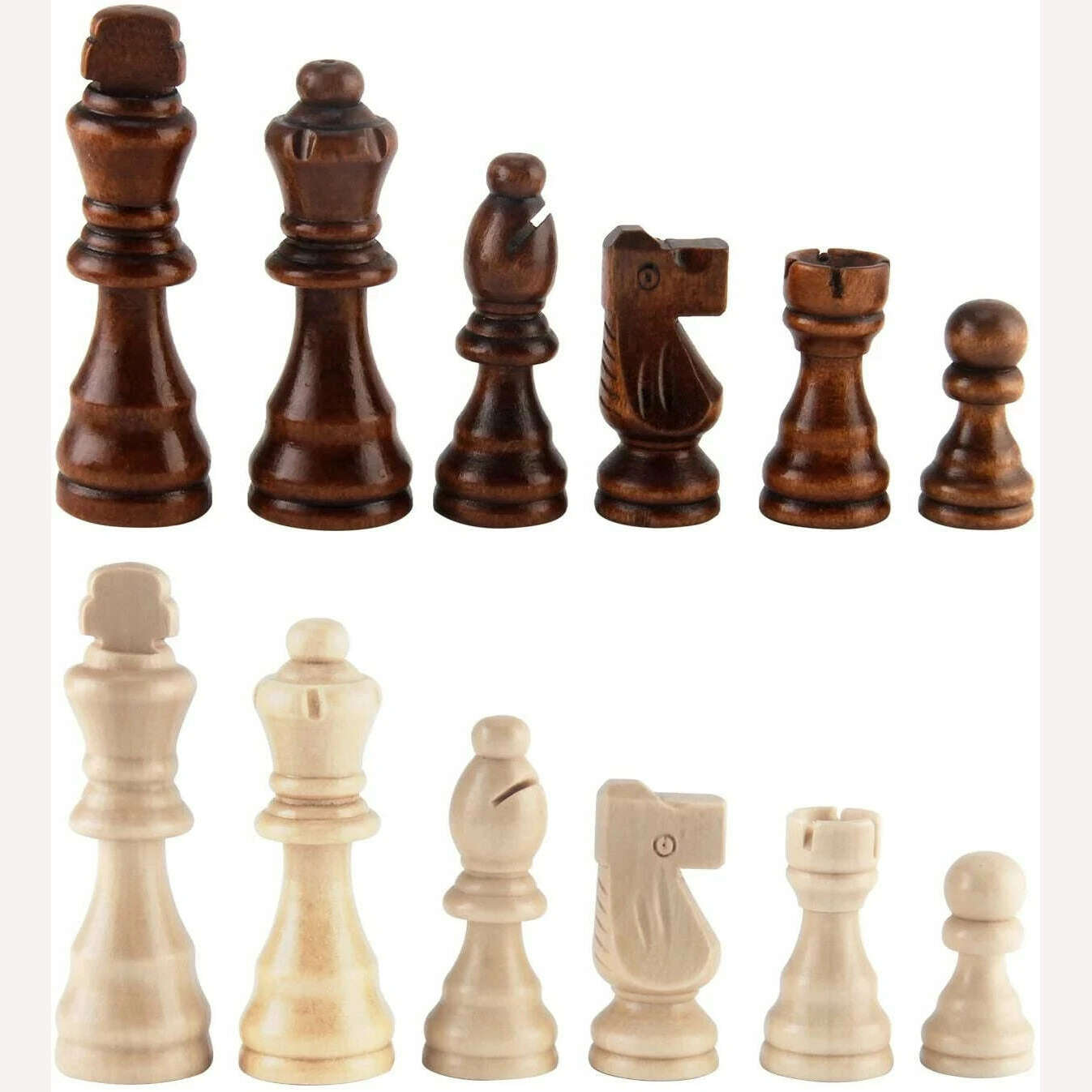 32 Pieses Wooden Chess Standard Tournamen Staunton Wood Chessmen 8cm King Height,Chess Pieces Only No Board - KIMLUD